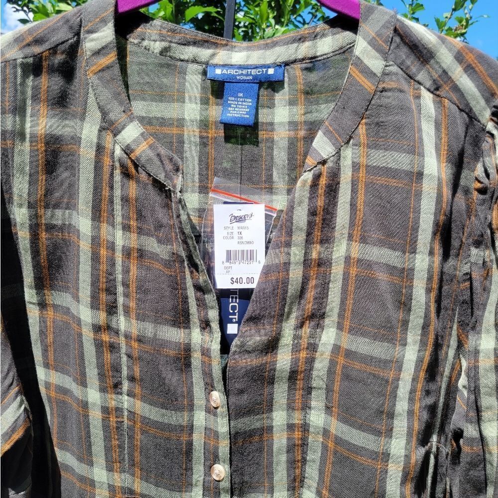 Green Plaid Tunic - Picture 3 of 10